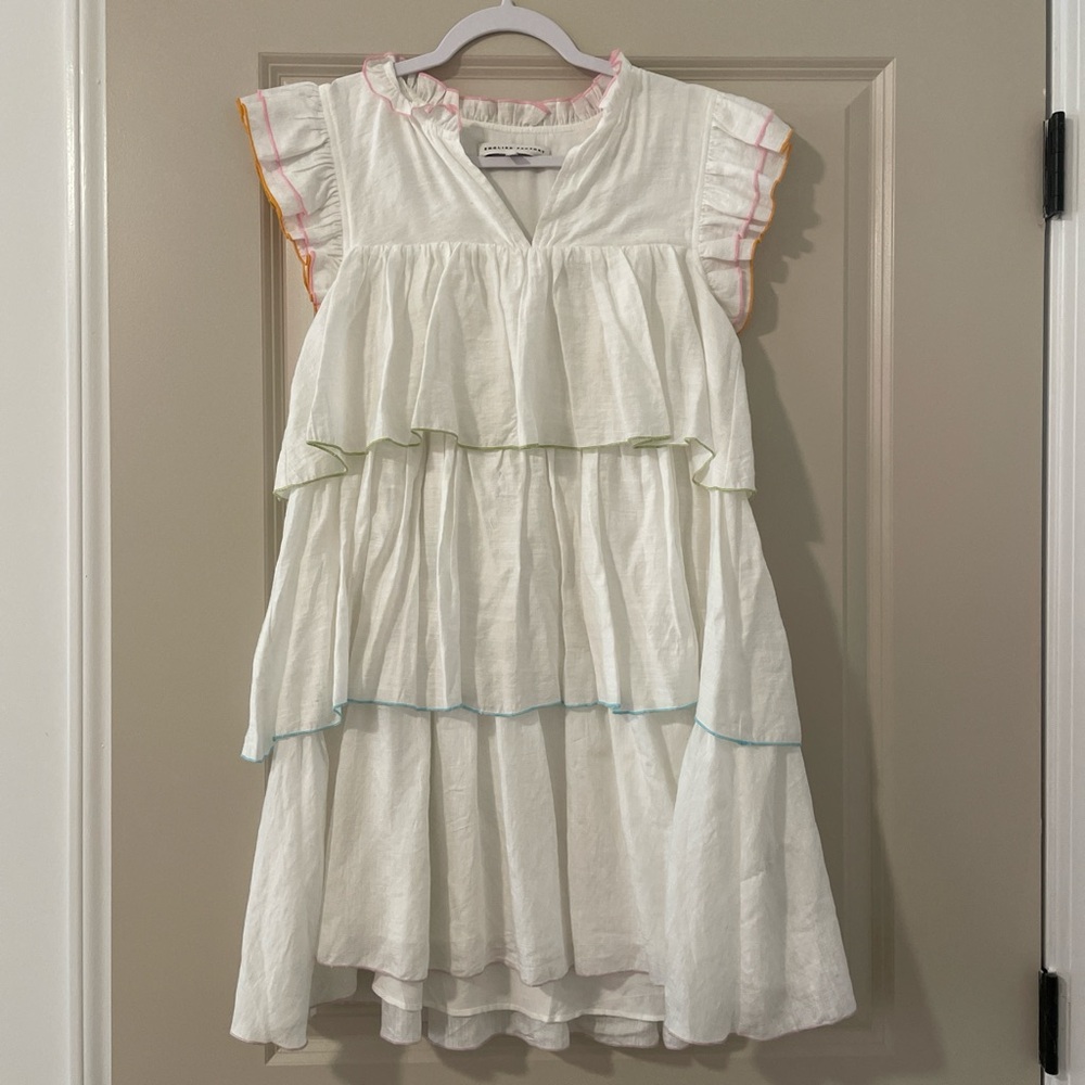 English Factory Cream Smocked Tiered Sundress